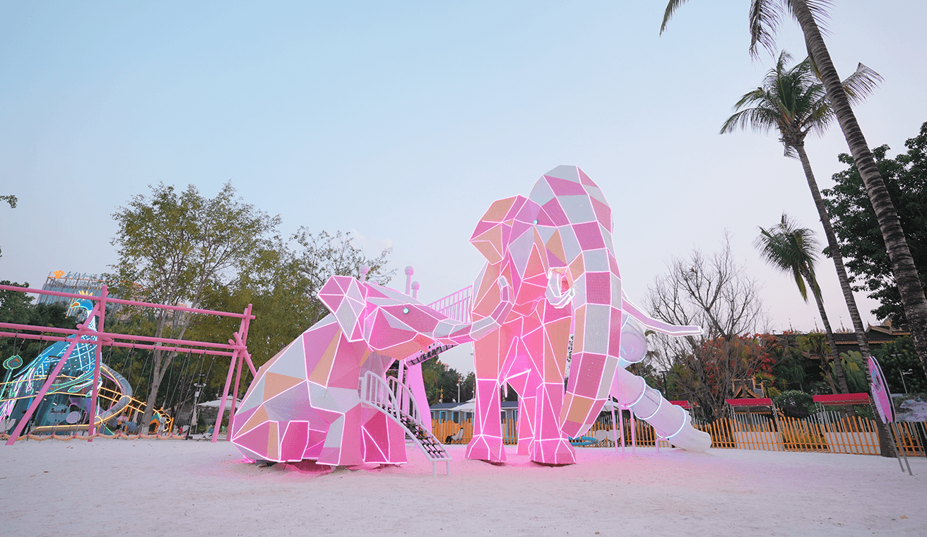 Yunnan white elephant & Peacock Playground