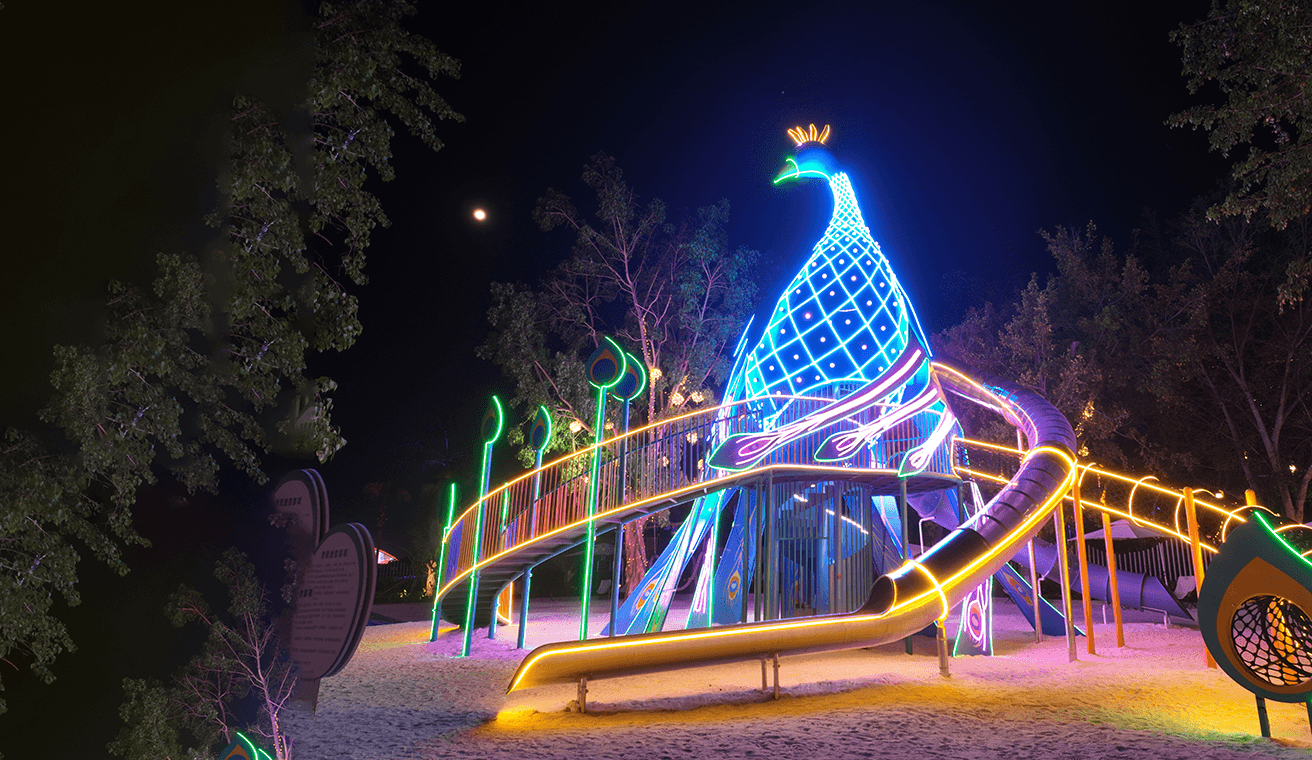 Yunnan white elephant & Peacock Playground