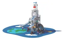 Giant Space Tower Playground With Stainless Steel Slide
