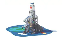 Giant Space Tower Playground With Stainless Steel Slide