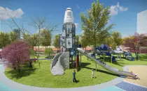 Giant Space Tower Playground With Plastic Slide
