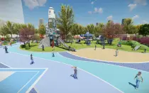 Giant Space Tower Playground With Plastic Slide
