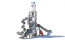 Giant Space Tower Playground With Plastic Slide