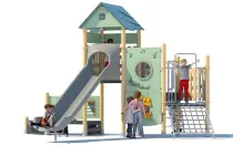 TREVOR Themed Park Playground With Plastic Slide
