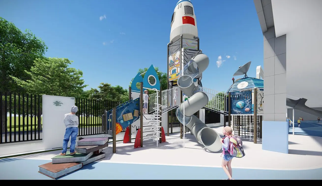 Customized Rocket Tower Playground