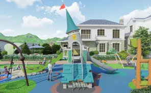 Adventure Castle Outdoor Playground with Expansion Plan