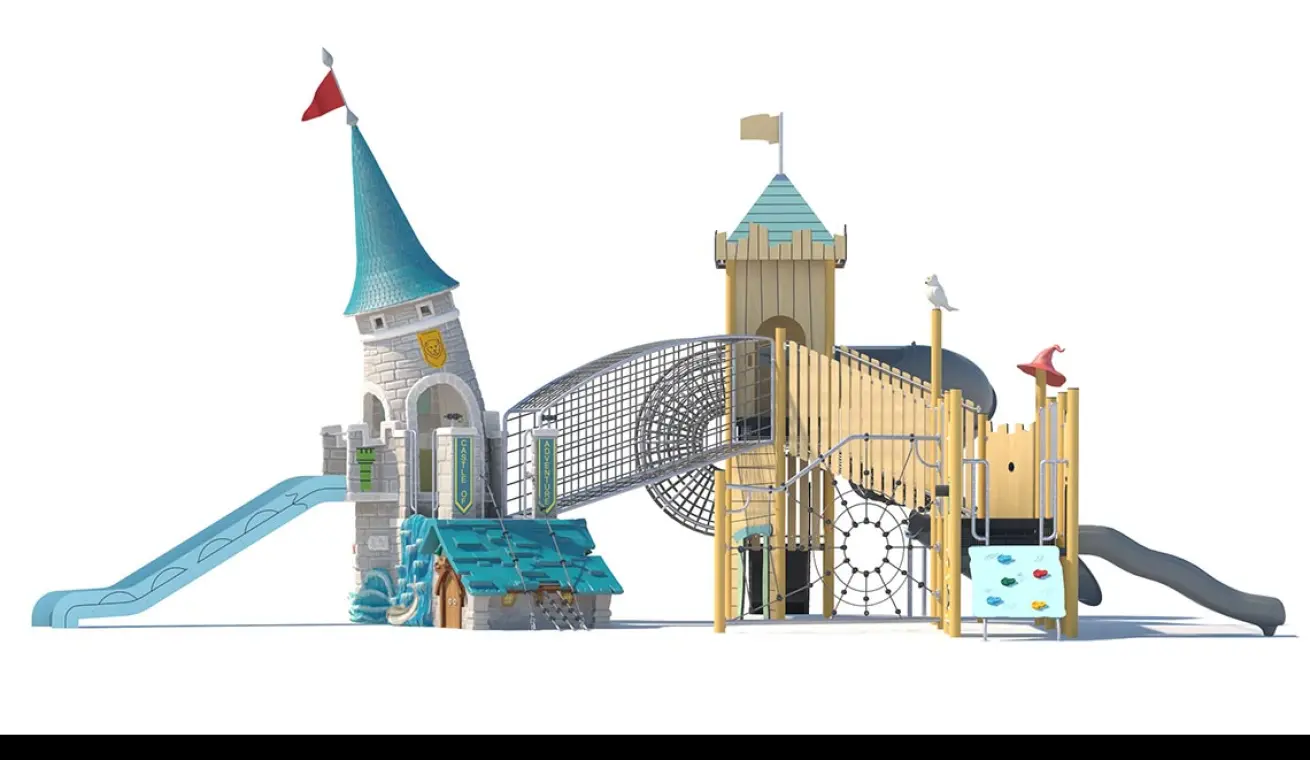 Adventure Castle Outdoor Playground with Expansion Plan