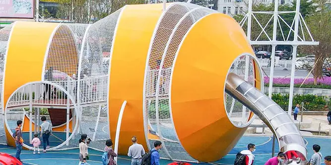 The major components for an outdoor playground project