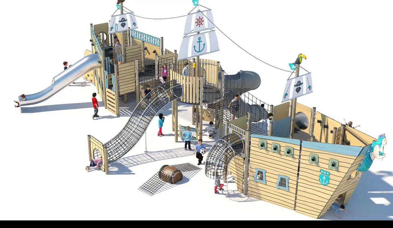 Pirate Ship Playground for Outdoor Parks