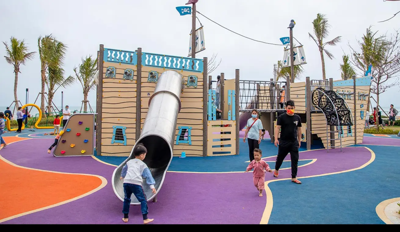 Pirate Ship Outdoor Playground With Slide