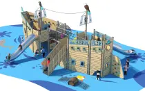 Pirate Ship Outdoor Playground With Slide