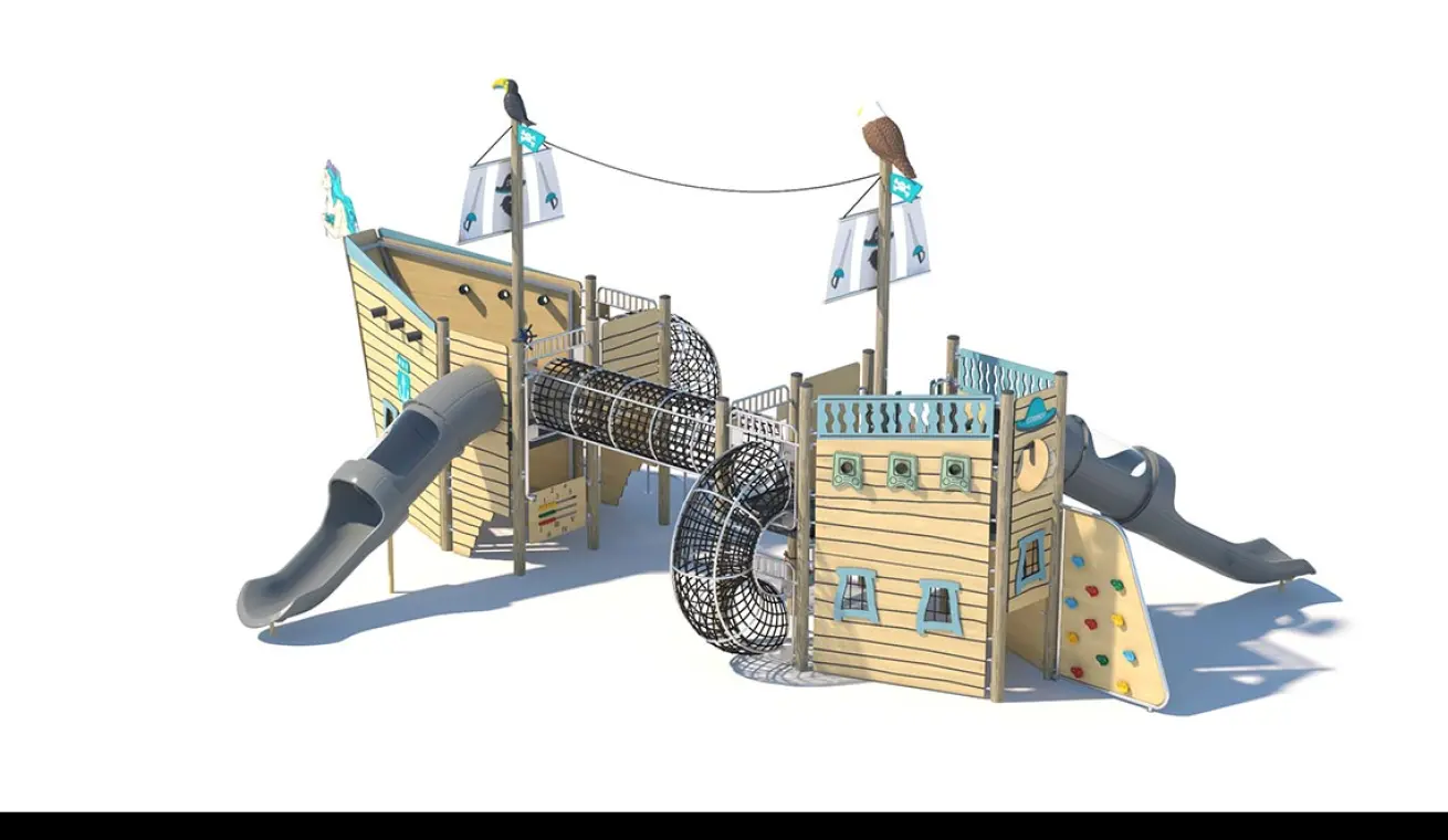 Synonymous Pirate Ship Outdoor Playground