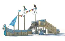 Mini Pirate Ship Playground For Outdoor Parks