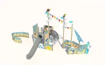 Mini Pirate Ship Playground For Outdoor Parks