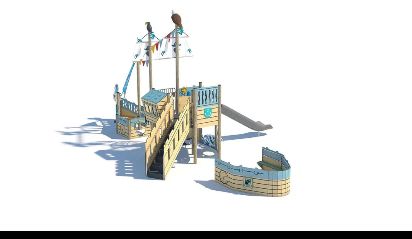 Mini Pirate Ship Playground For Outdoor Parks