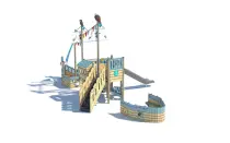 Mini Pirate Ship Playground For Outdoor Parks