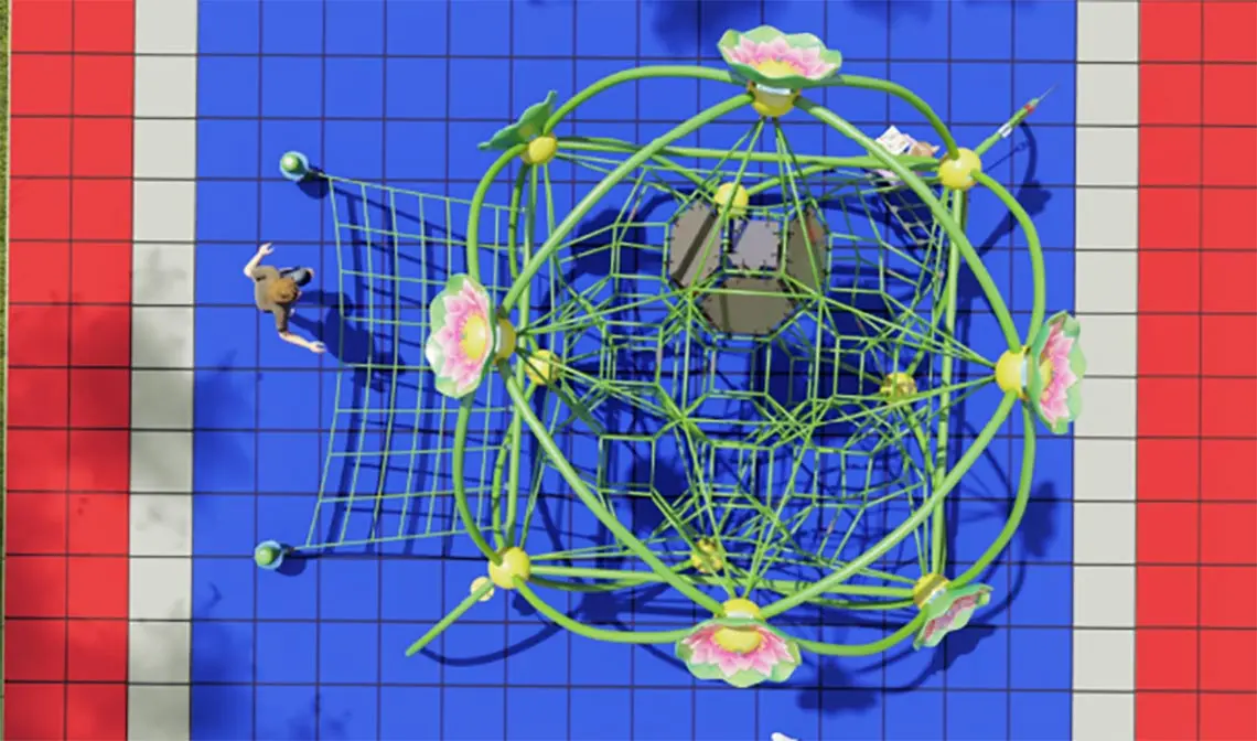 Lotus Pond Moonlight Climbing Net For Outdoor Playground