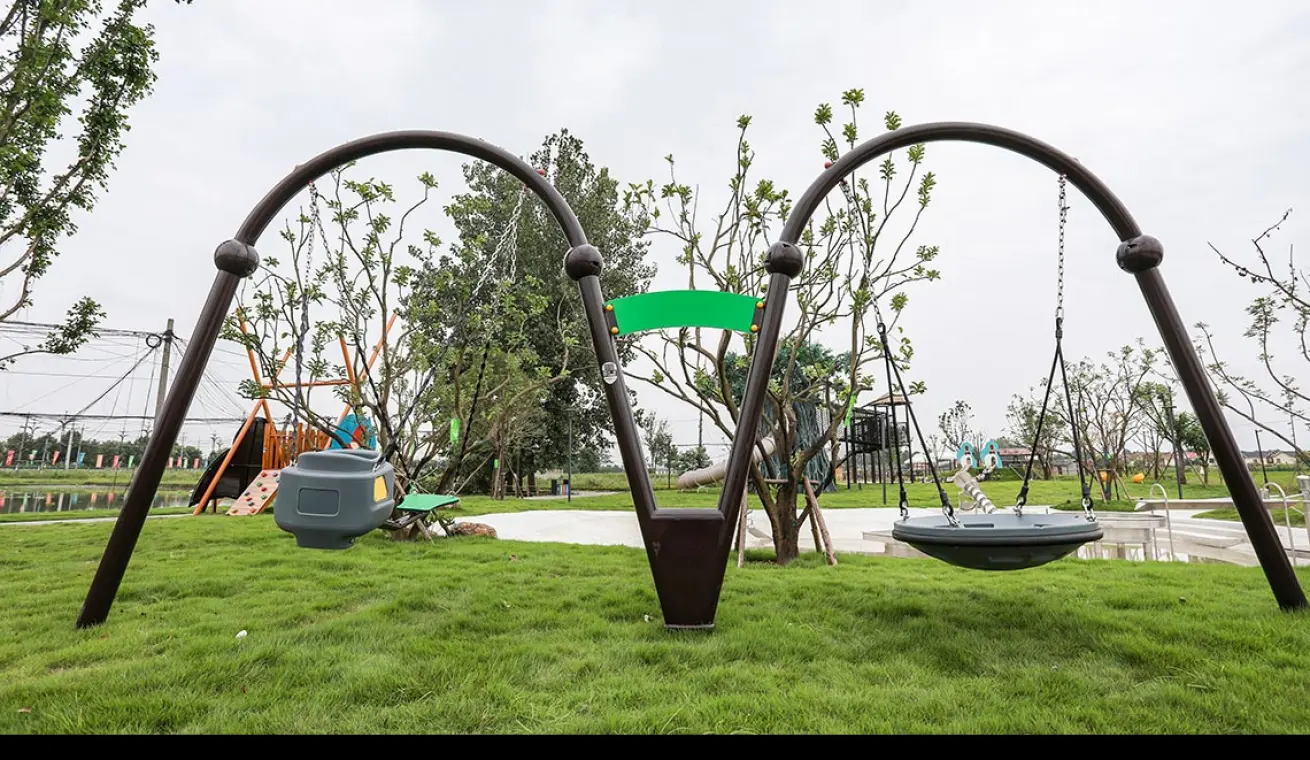 Double Arch Two People Swing For Outdoor Playground