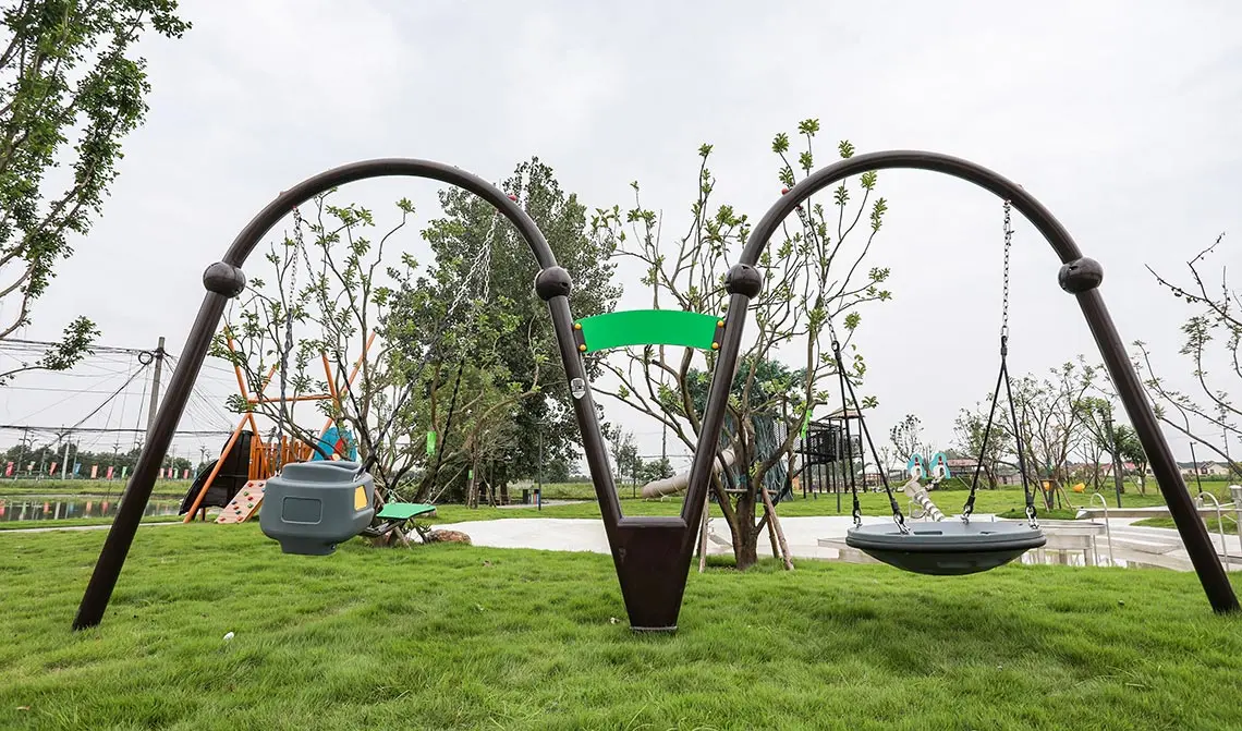 Double Arch Two People Swing For Outdoor Playground