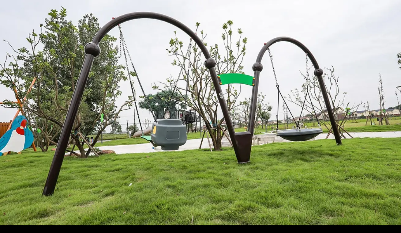 Double Arch Two People Swing For Outdoor Playground