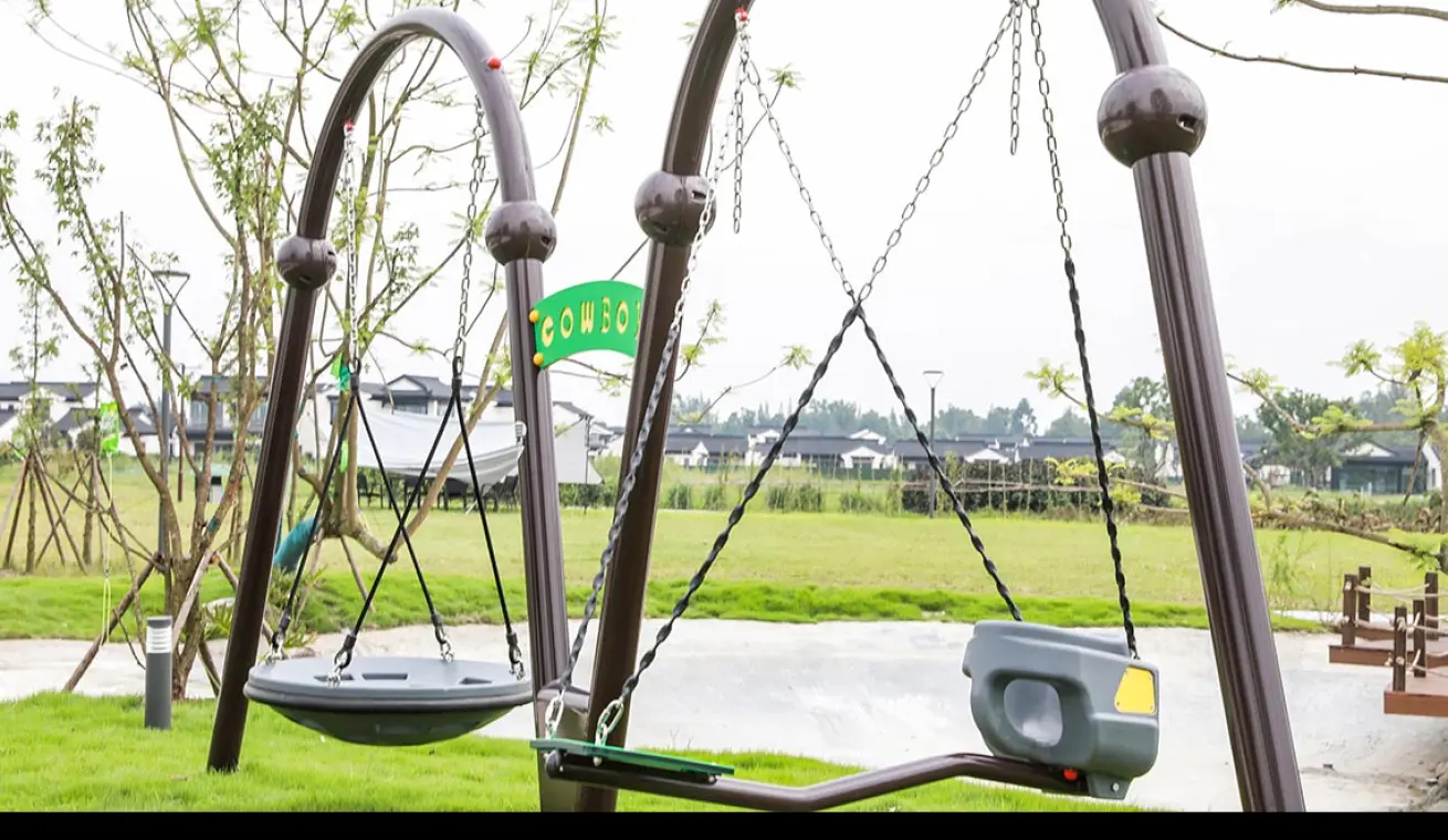 Double Arch Two People Swing For Outdoor Playground