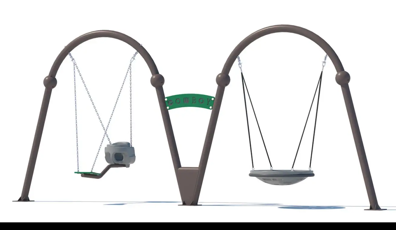 Double Arch Two People Swing For Outdoor Playground