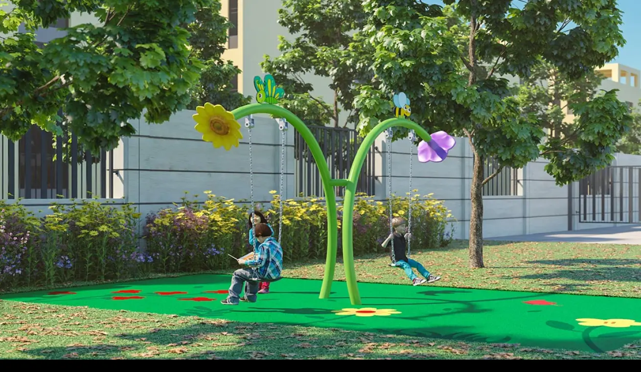 Two People Flower Swing For Outdoor Playground