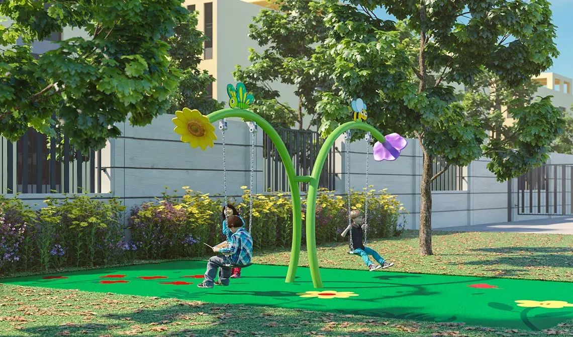 Two People Flower Swing For Outdoor Playground