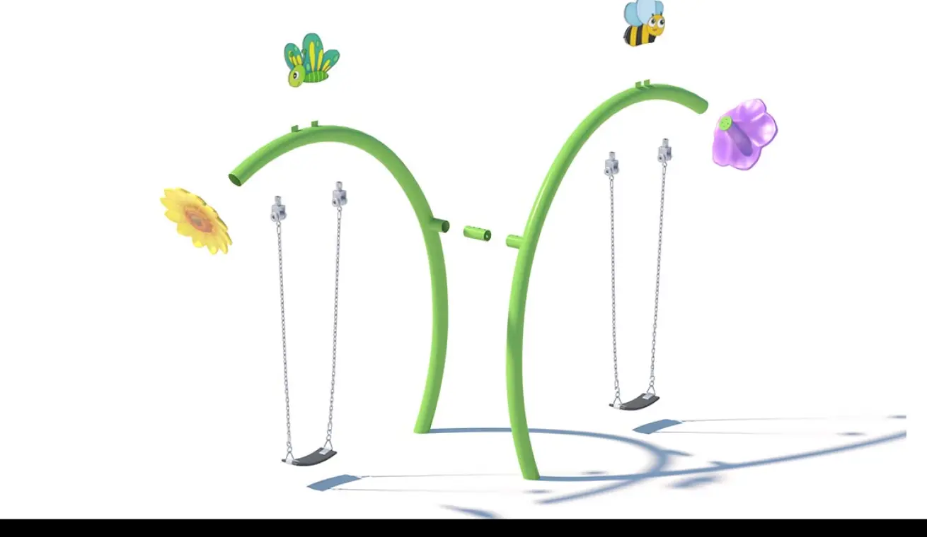 Two People Flower Swing For Outdoor Playground