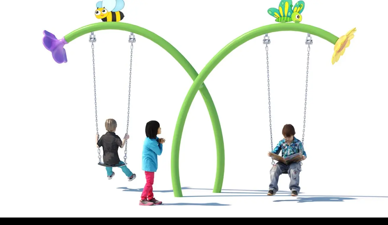 Two People Flower Swing For Outdoor Playground