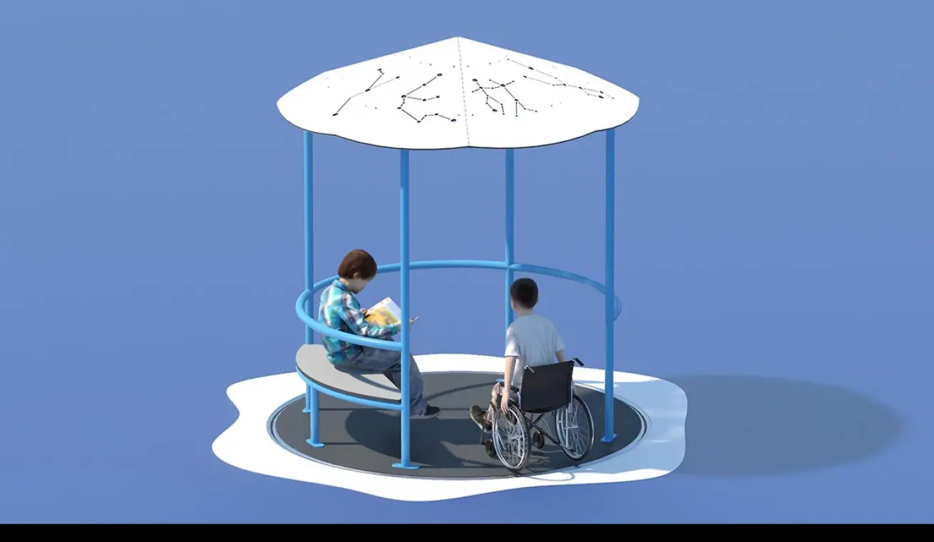 Turntable Inclusive Carousels Playground With Cover