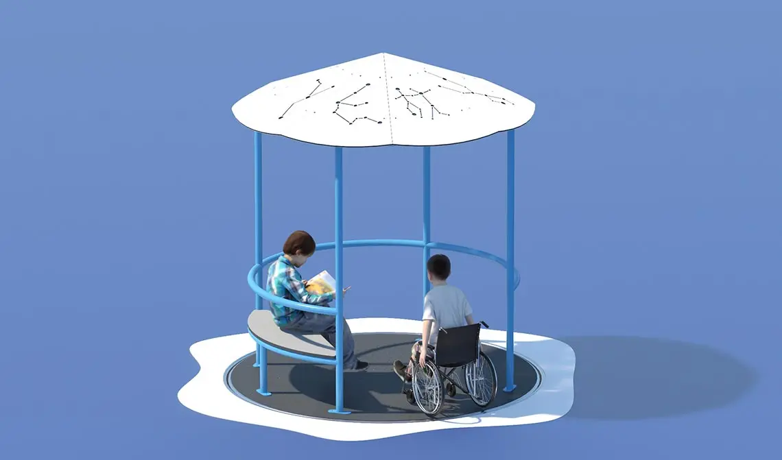 Turntable Inclusive Carousels Playground With Cover