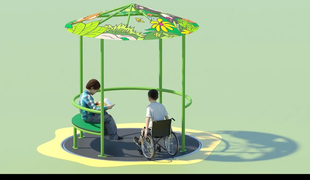 Turntable Inclusive Carousels Playground With Cover