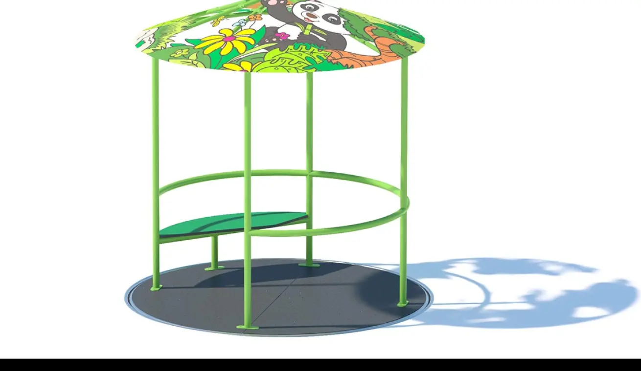 Turntable Inclusive Carousels Playground With Cover