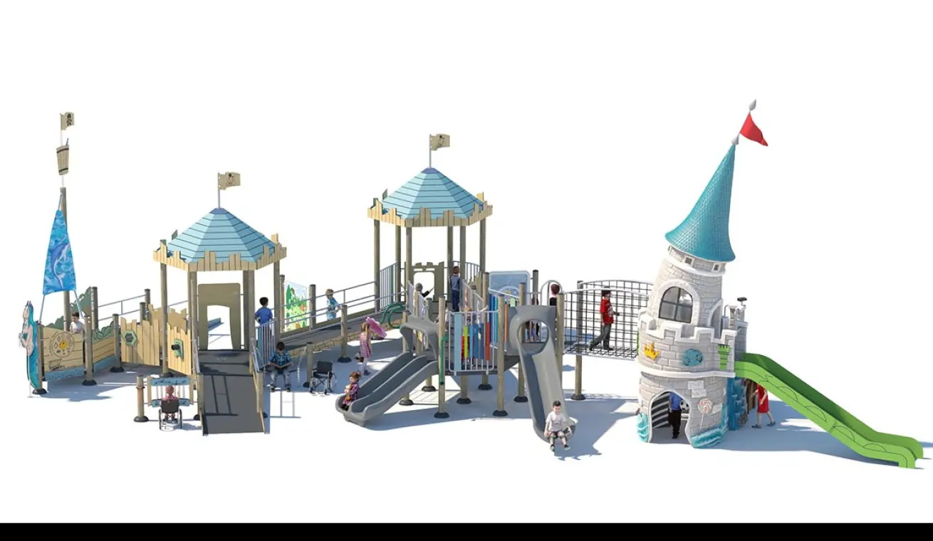Castle Theme Inclusive Outdoor Playground