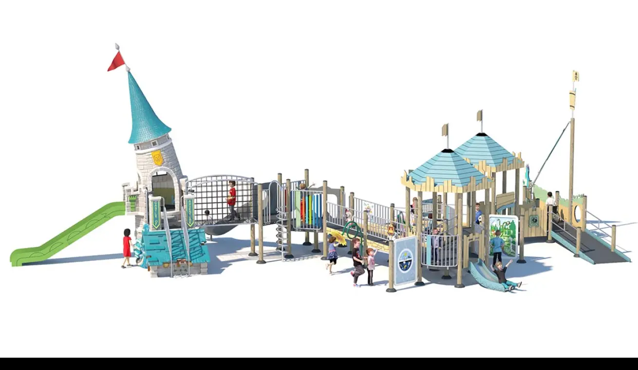 Castle Theme Inclusive Outdoor Playground