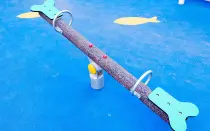 Tree Pattern Column Seesaw Outdoor Playground