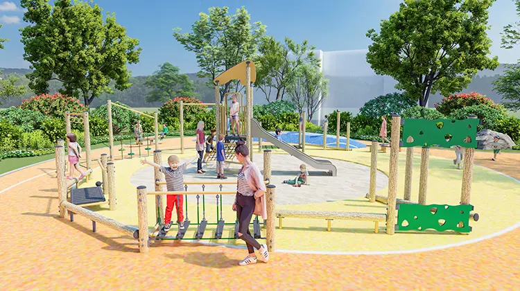 Customized Residential Playground Equipment Solution for Park Area in Singapore