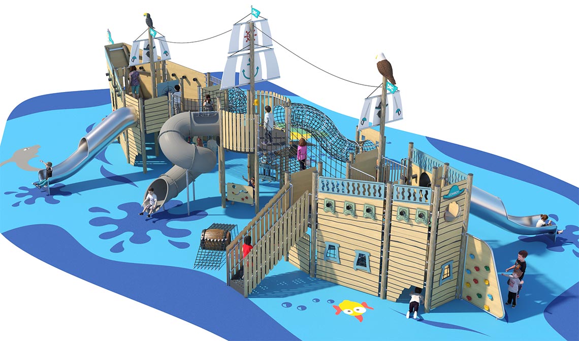 Pirate Ship Playground for Outdoor Parks