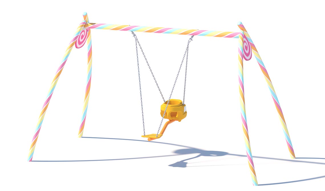 Two People Candy Swing For Outdoor Playground