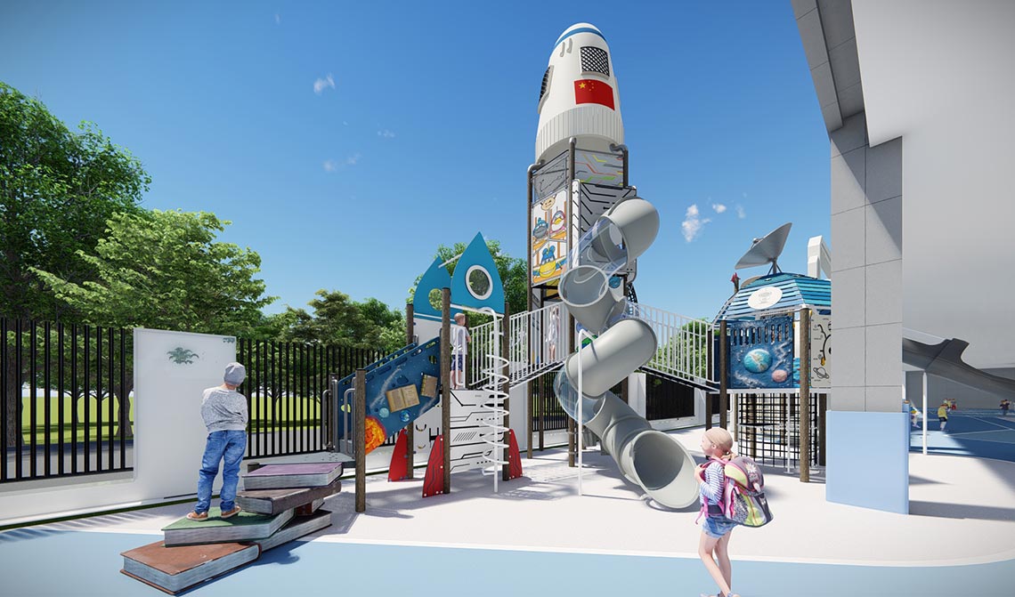Customized Rocket Tower Playground