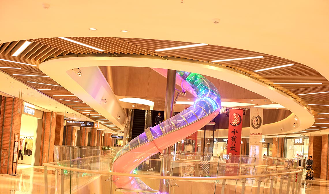 Custom Stainless Steel Slide For Sky Rainbow Shopping Mall Cowboy