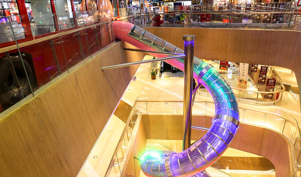 Custom Stainless Steel Slide For Sky Rainbow Shopping Mall