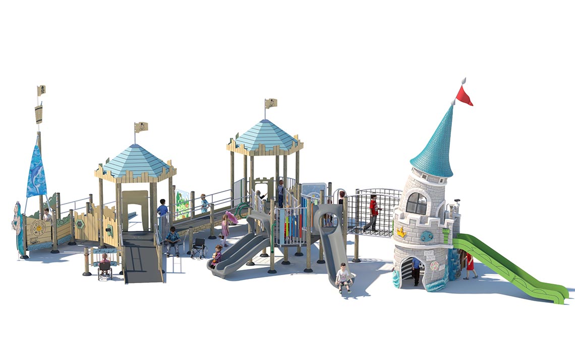 Castle Theme Inclusive Outdoor Playground