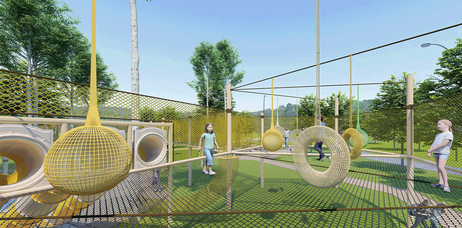 Rope Net Theme Park Playground