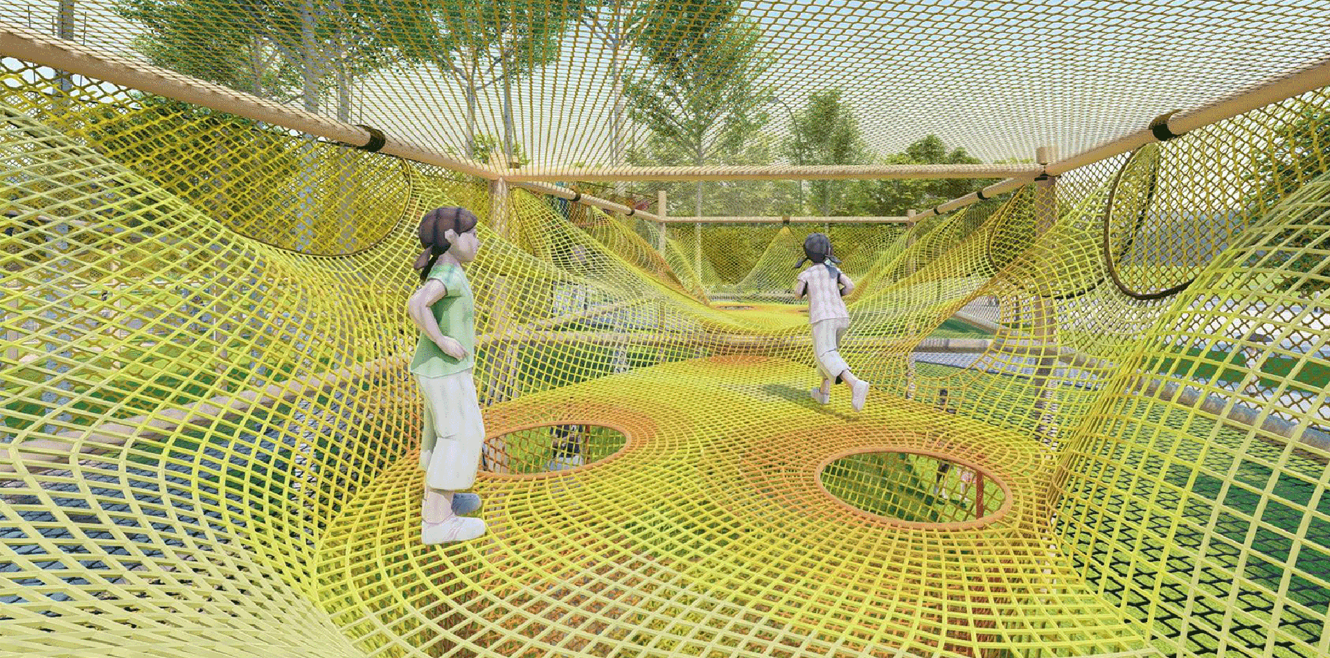 Rope Net Theme Park Playground