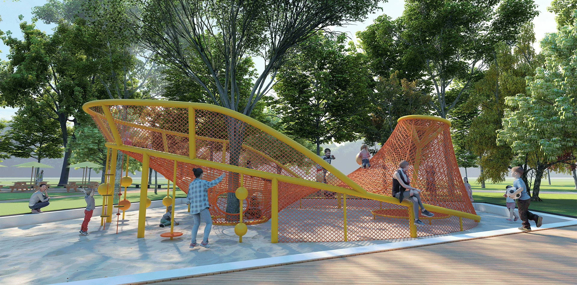 Rope Net Theme Park Playground
