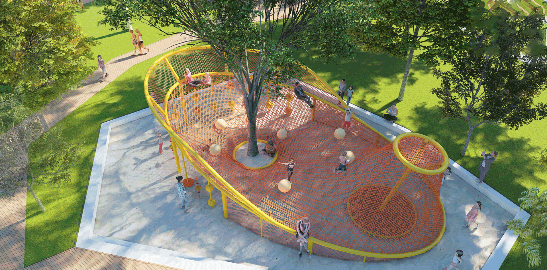 Rope Net Theme Park Playground