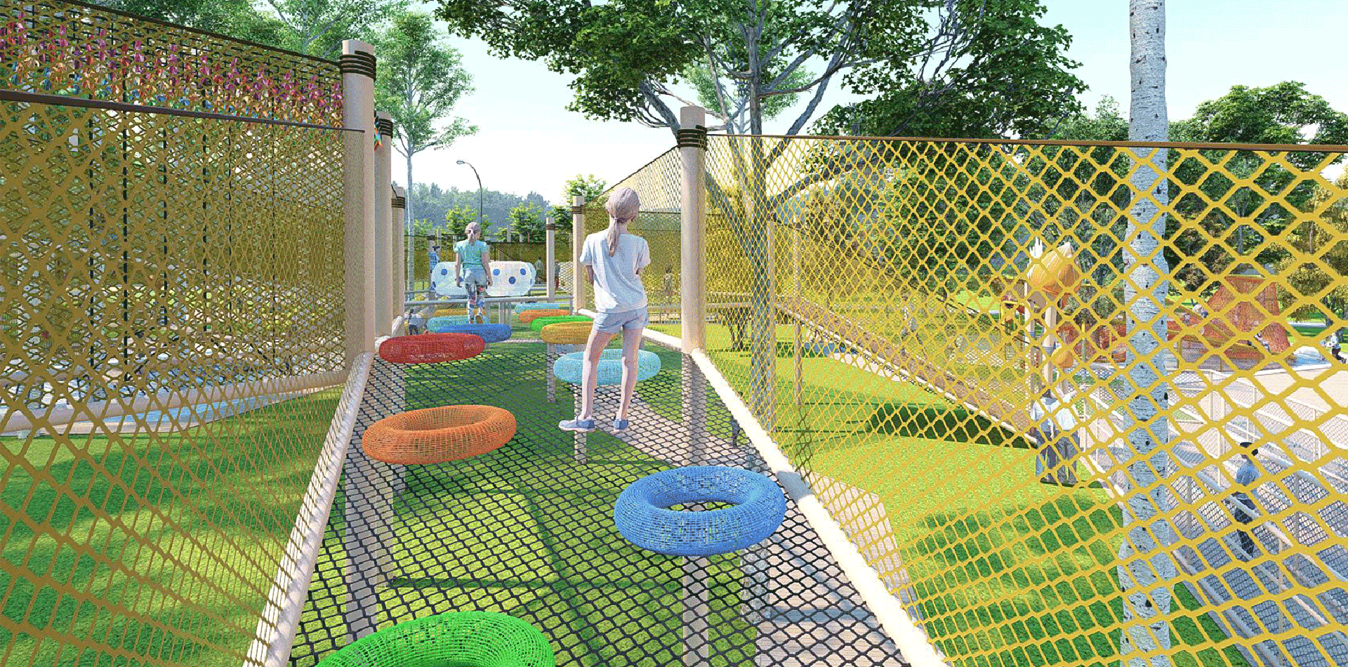Rope Net Theme Park Playground