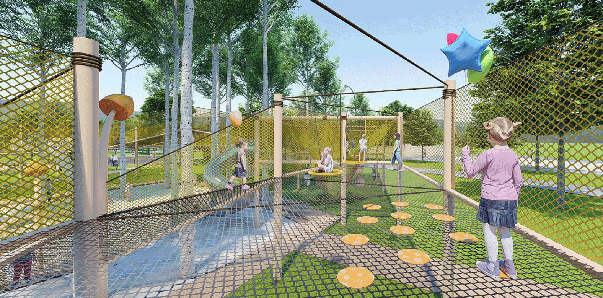 Rope Net Theme Park Playground
